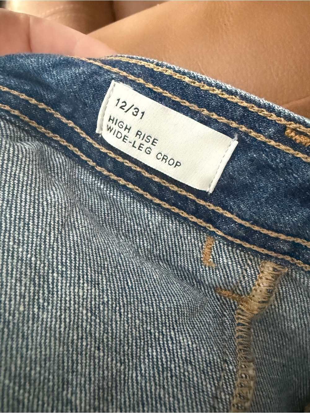 GAP Denim High Rise Wide Leg Crop Jeans Women's 31/12 Blue Stretch - Picture 4 of 4
